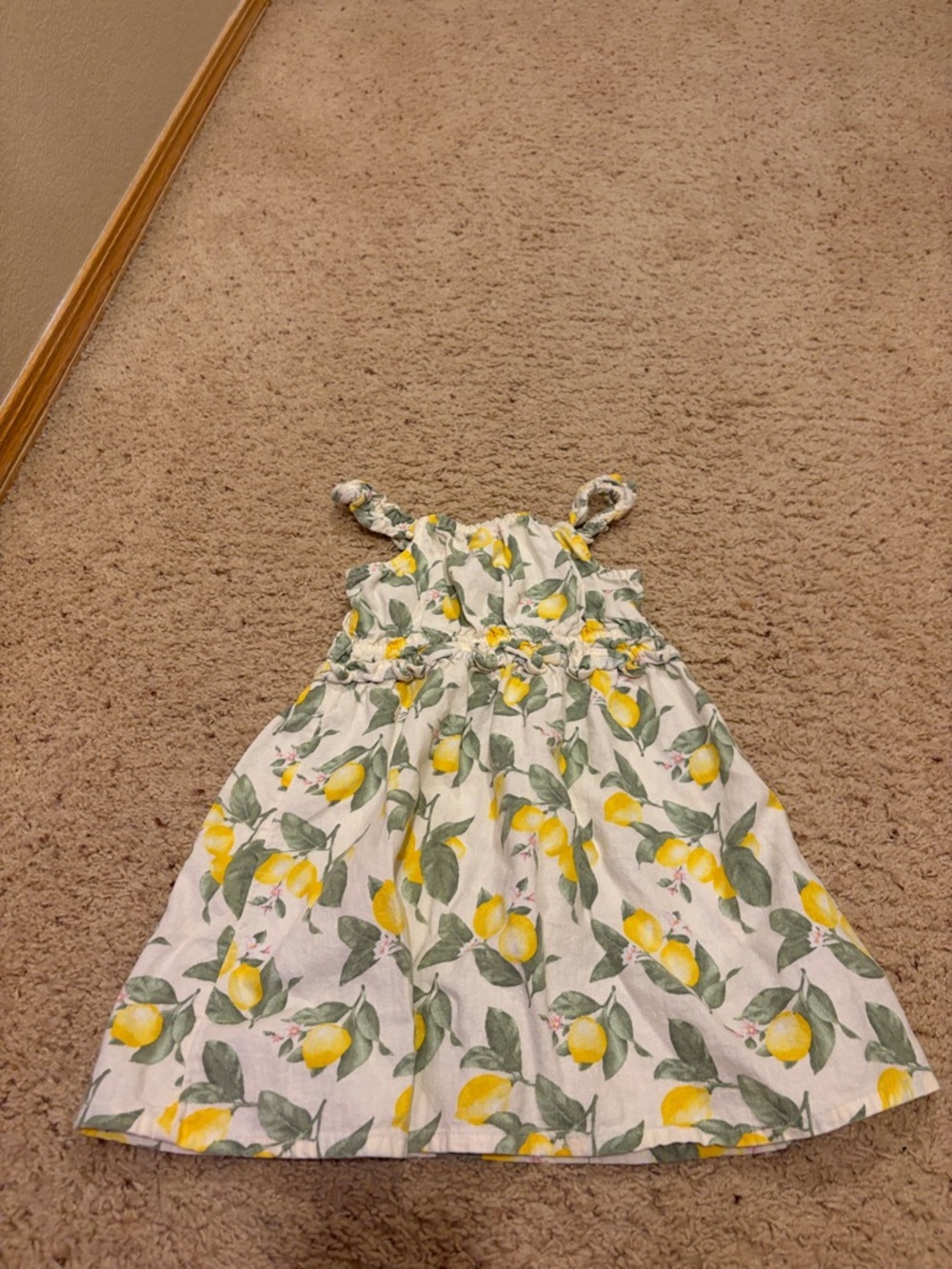Old Navy White Lemon Print Sundress - Yellow & Green